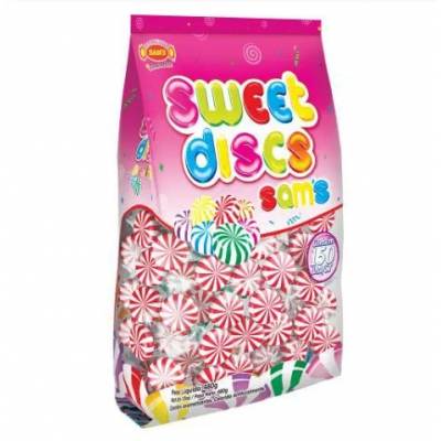 BALA SWEET DISCS SAMS MORANGO 480G