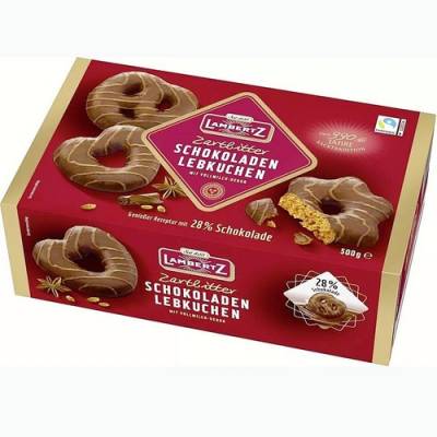 BISCOITO SCHOKOLADEN LEBKUCHEN ZARTLITTER 500G